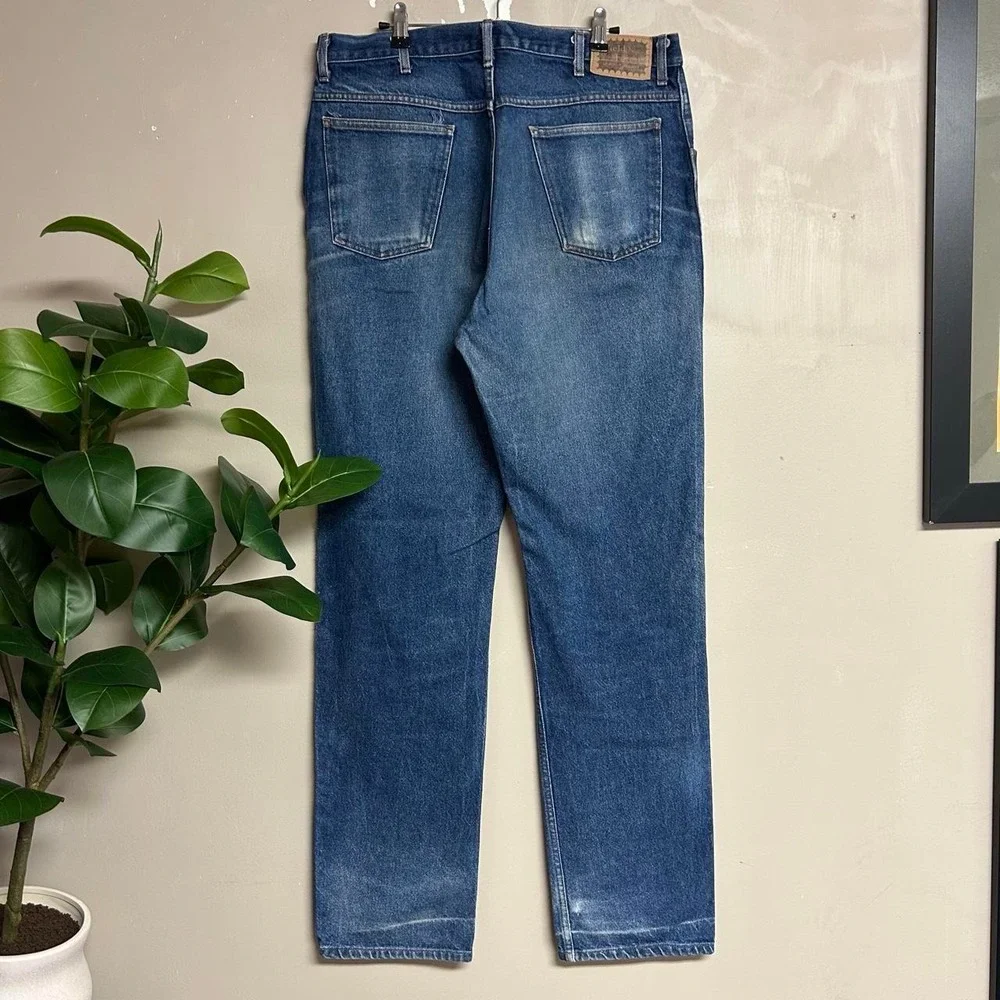 Vintage Field & Forest 90s Dark Wash Faded Honeycomb Jeans 36x36 Mens Blue